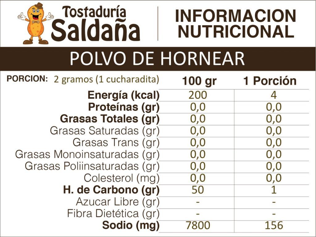 Polvo de Hornear Tostaduria Saldaña Polvo de Hornear Tostaduria Saldaña